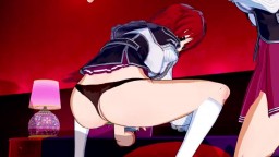 High School DxD - Rias X Akeno Threesome